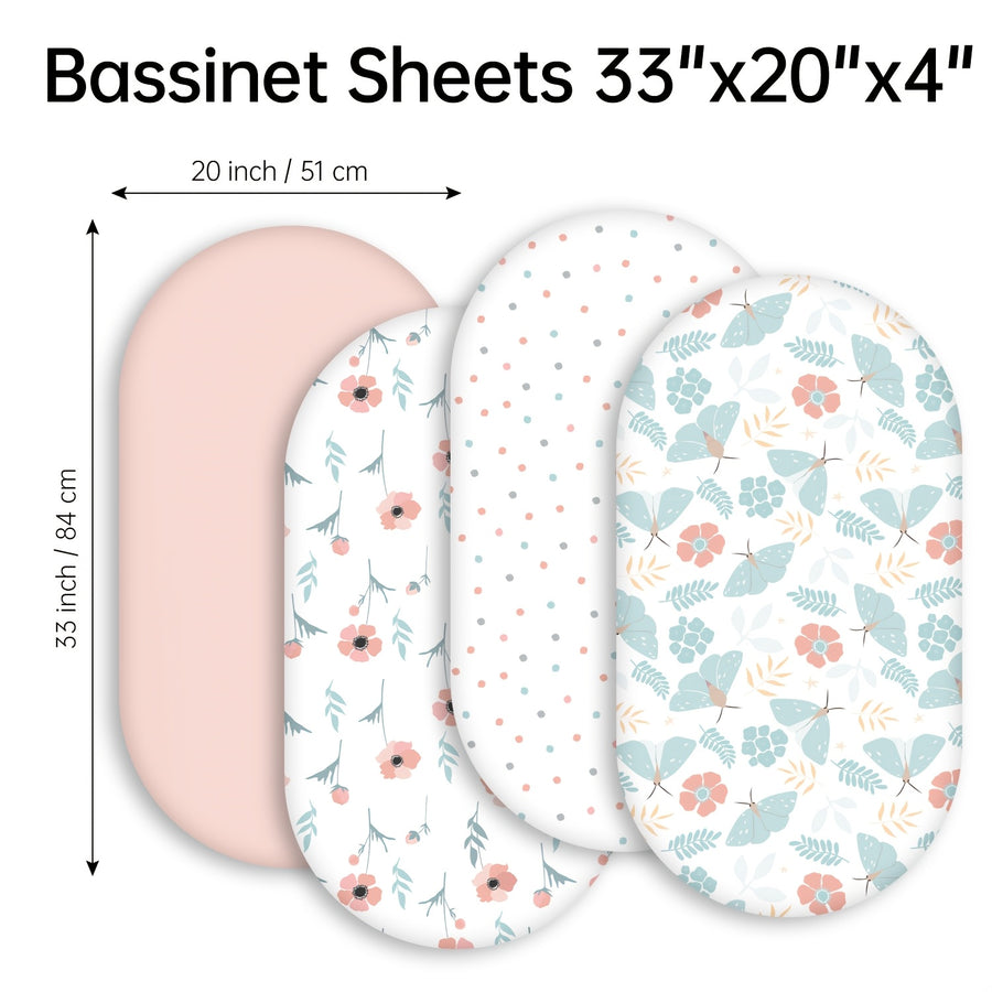 Draps-housses en microfibre 100 % polyester 85 GSM, coloris série fleur rose, taille: 84 x 51 x 10 cm