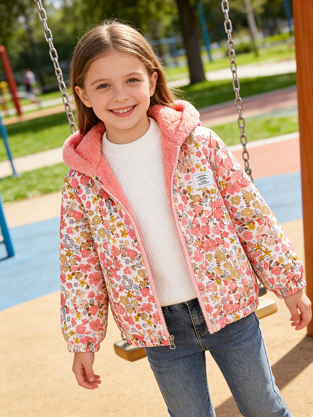 Veste cardigan zippée à capuche à manches longues réversible