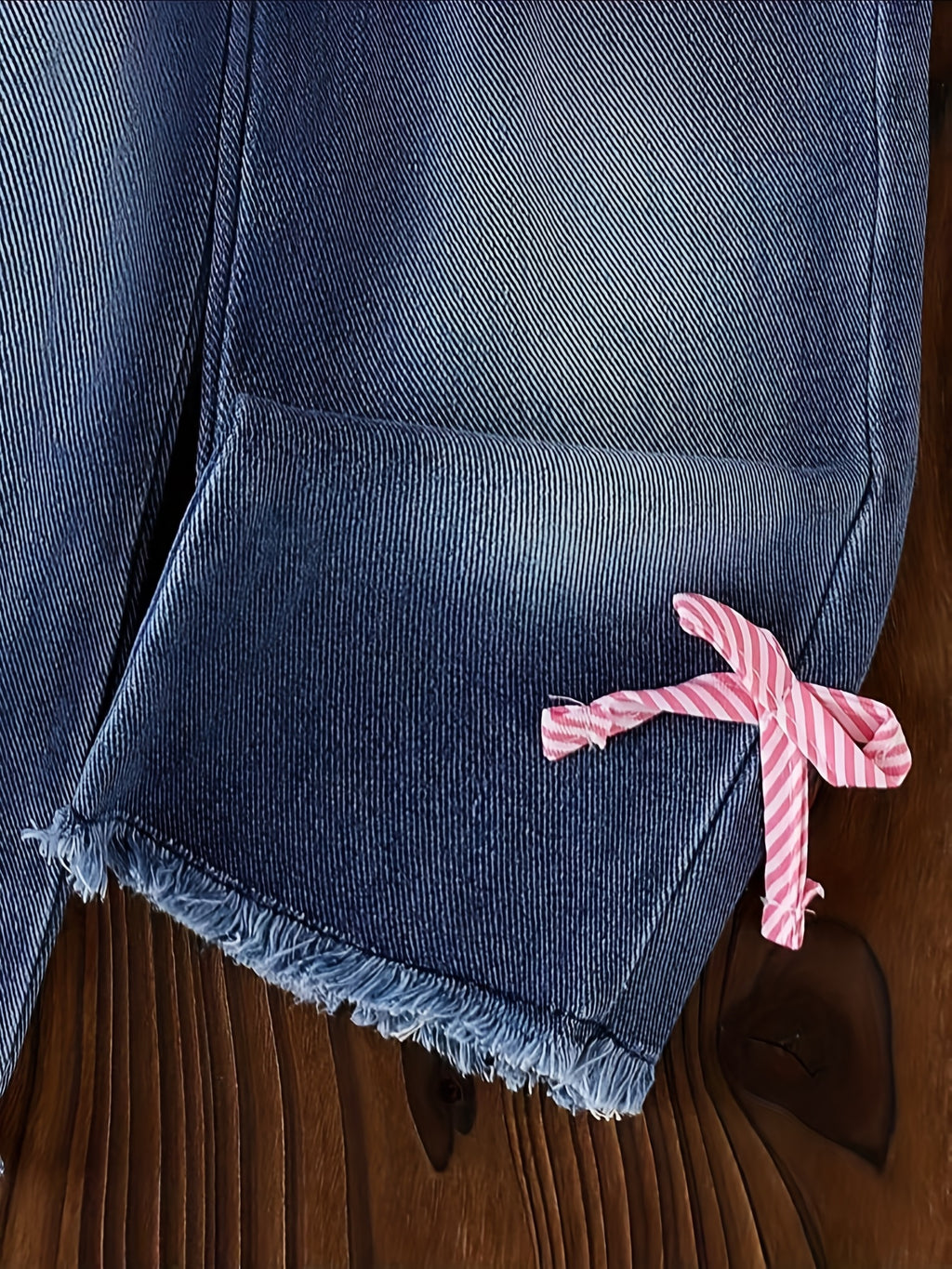 Ensemble haut à manches bouffantes rayé et pantalon large pour bébé — Monptitlou