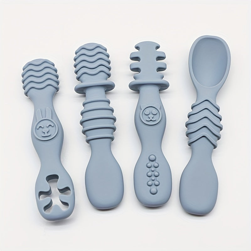 4 cuillères en silicone à mâcher — Monptitlou