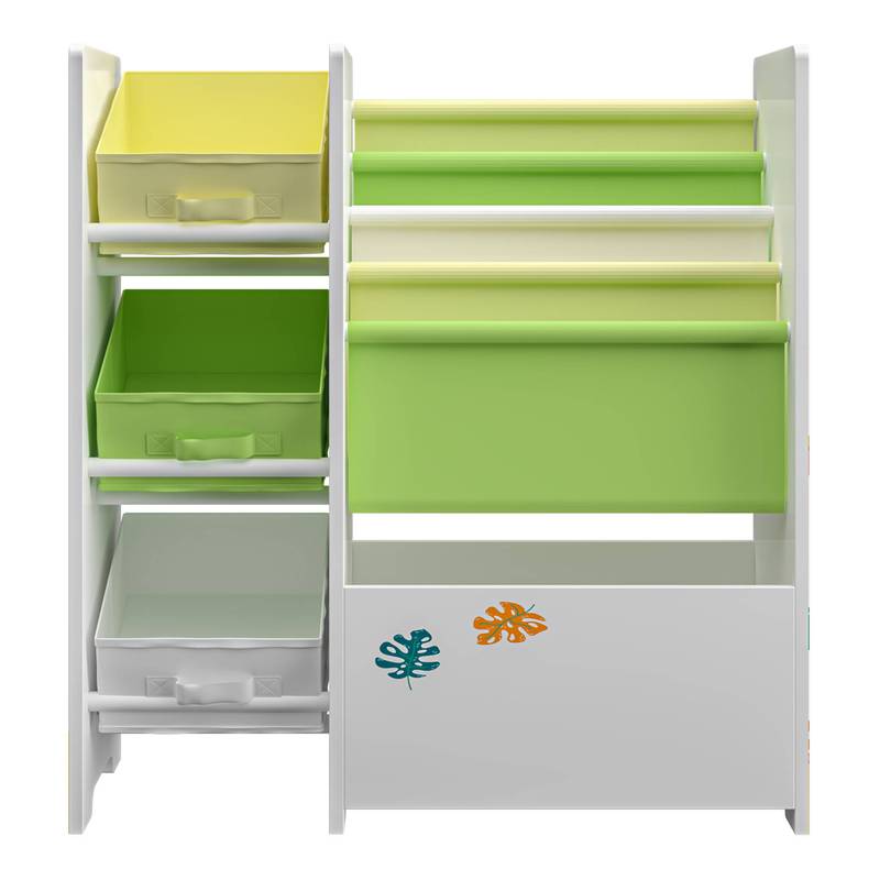 Étagère pour enfants 'Vimianzo avec 5 compartiments et 3 boîtes — Monptitlou