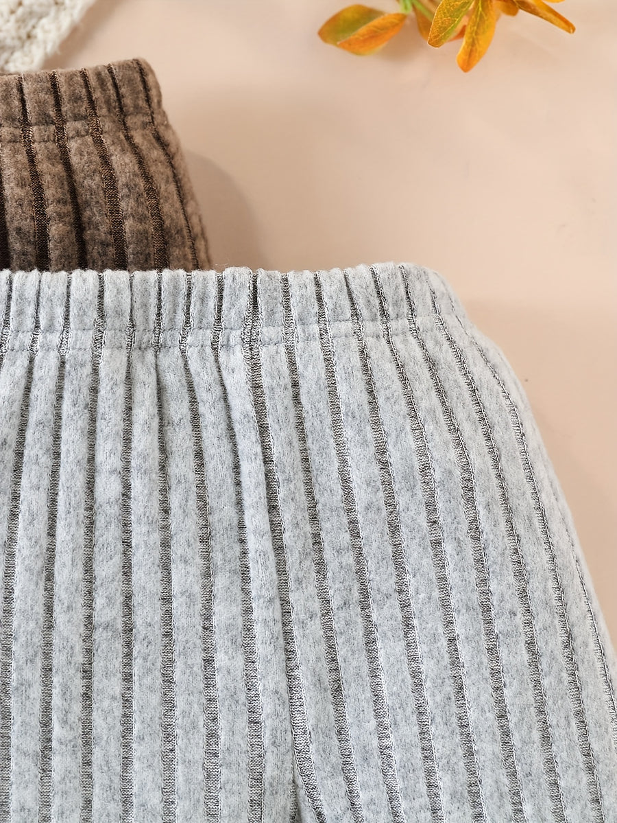 Leggings pour bébé garçon automne hiver ensemble 3 pièces à rayures — Monptitlou