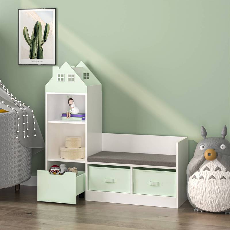 Banc Vipsali pour Enfants avec Étagère au Design Maison — Monptitlou