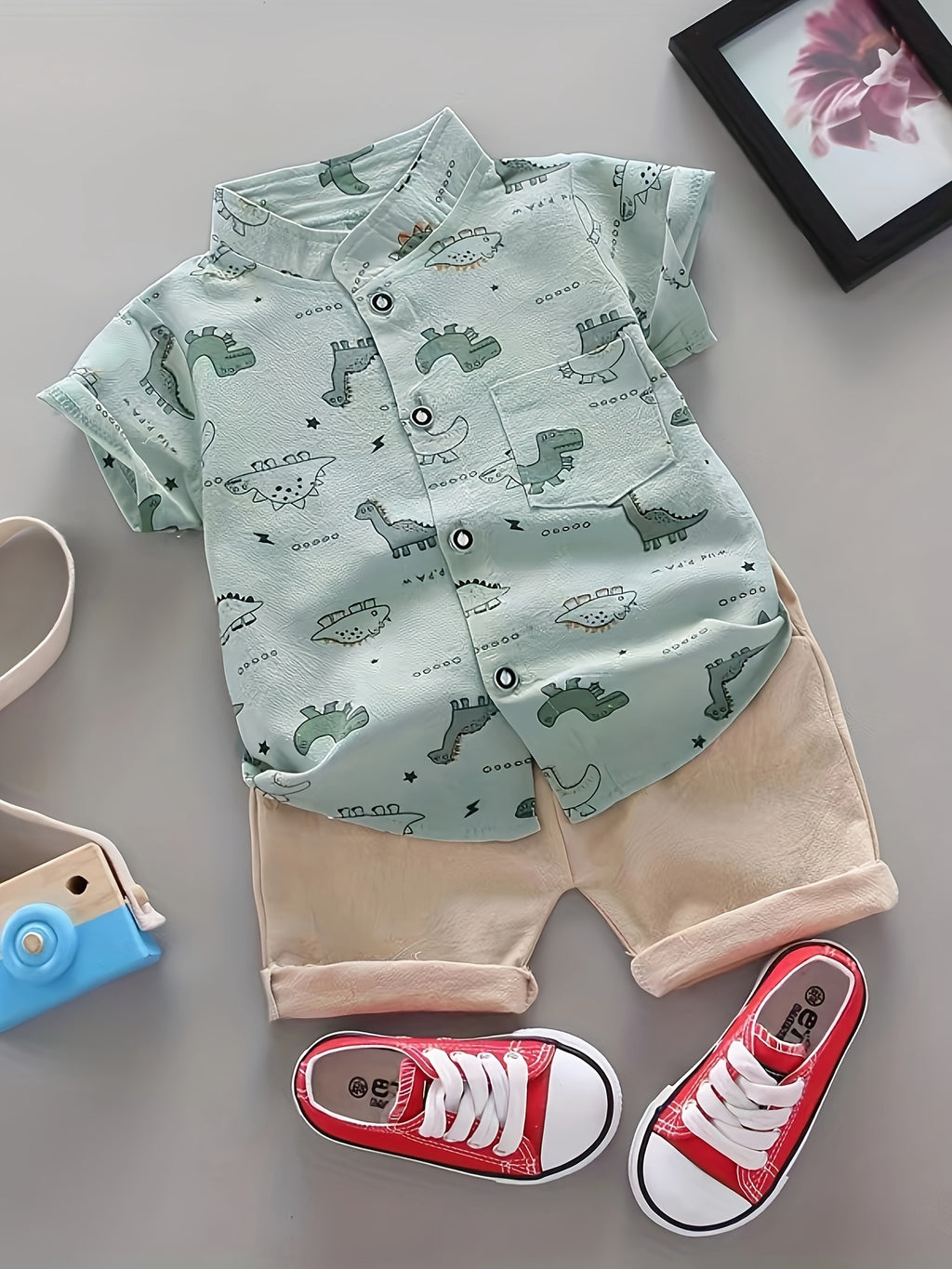Chemise à manches courtes décontractée pour jeunes, motif animaux, été — Monptitlou