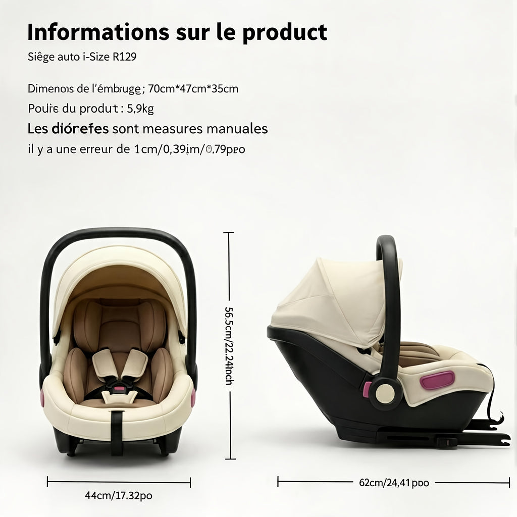 Siège auto de voyage pour bébé, siège auto pour nourrisson sans base