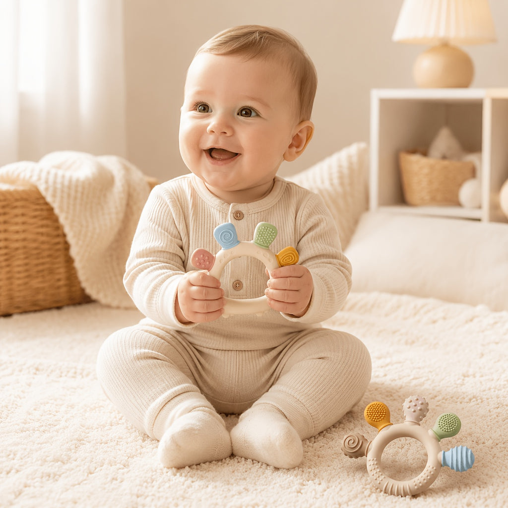 Anneaux de dentition pour bébé en silicone mignons — Monptitlou