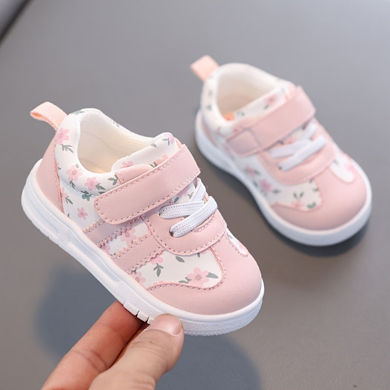 Chaussures bébé garçons et filles 1-2-3-4 ans motif floral mignon semelle souple antidérapante pour marche extérieur int