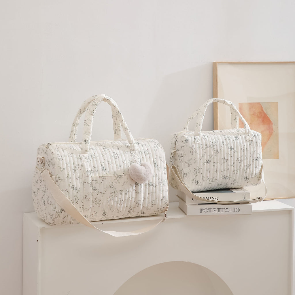 Sac à langer en polyamide imprimé floral avec grande capacité et design convivial pour les voyages