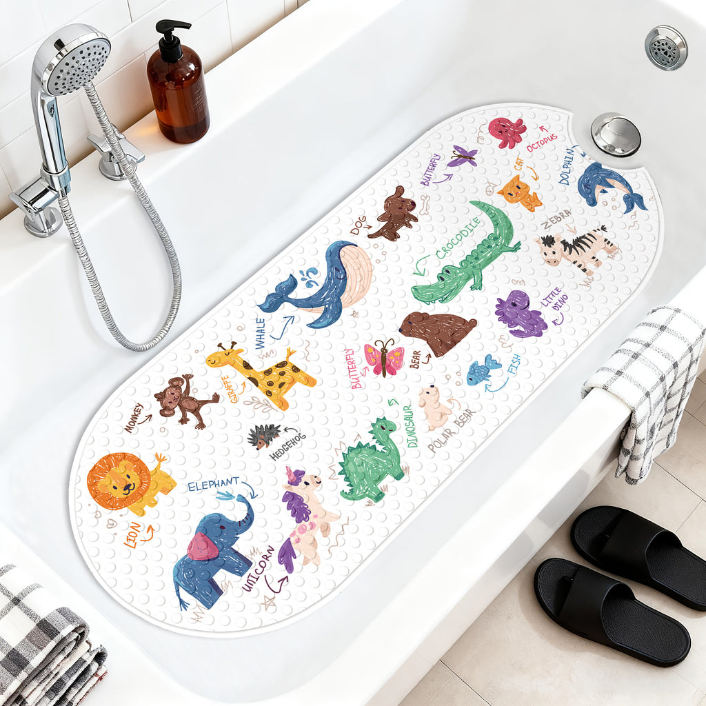 [Tapis antidérapant massant] Tapis de bain ovale antidérapant avec — Monptitlou