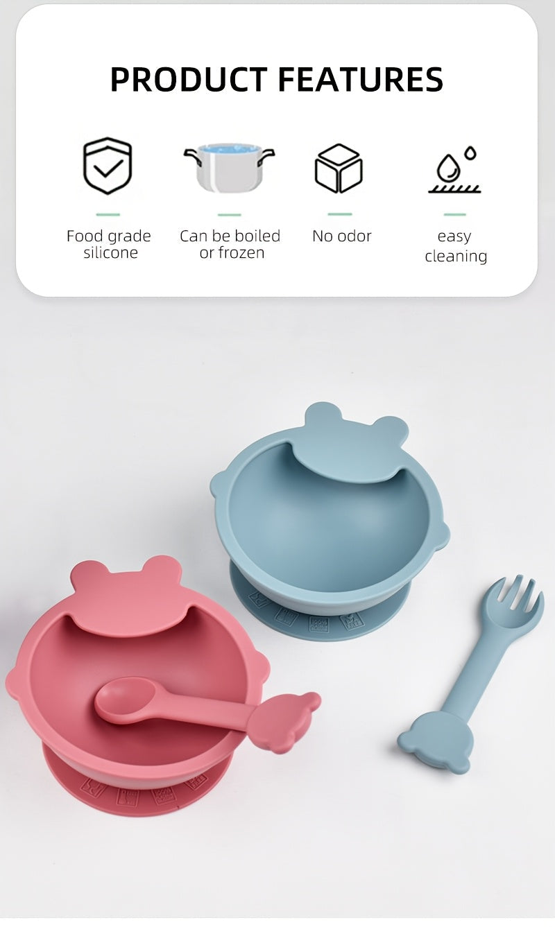 Ensemble de vaisselle pour tout-petits en silicone alimentaire — Monptitlou
