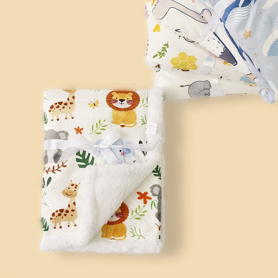 Couverture pour bébé double épaisseur imprimée motif géométrique — Monptitlou