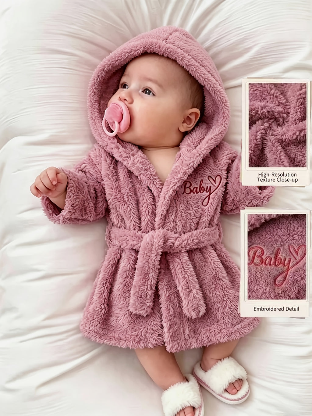 Tenue Bébé Tendance, Manteau Brodé Lettre Rose Mignon — Monptitlou