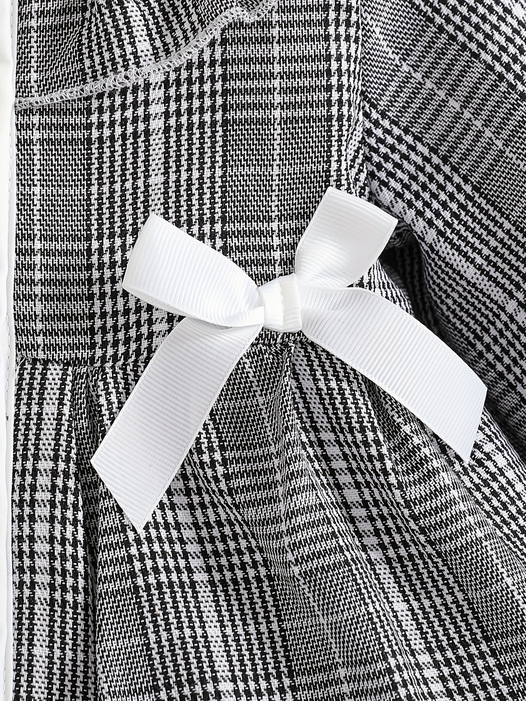 Veste ouverte à carreaux noir et blanc automne/hiver pour filles avec — Monptitlou
