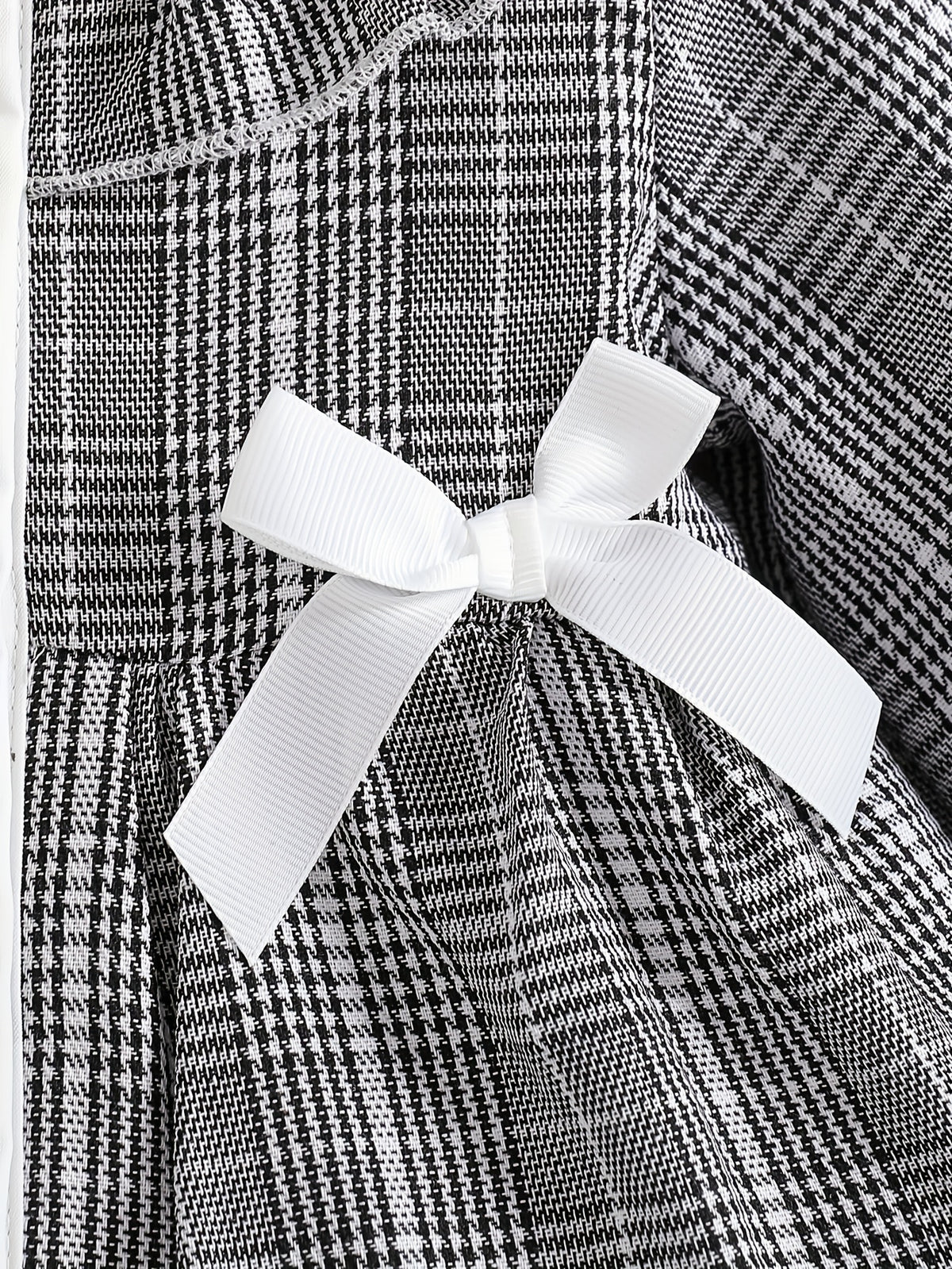 Veste ouverte à carreaux noir et blanc automne/hiver pour filles avec — Monptitlou Image