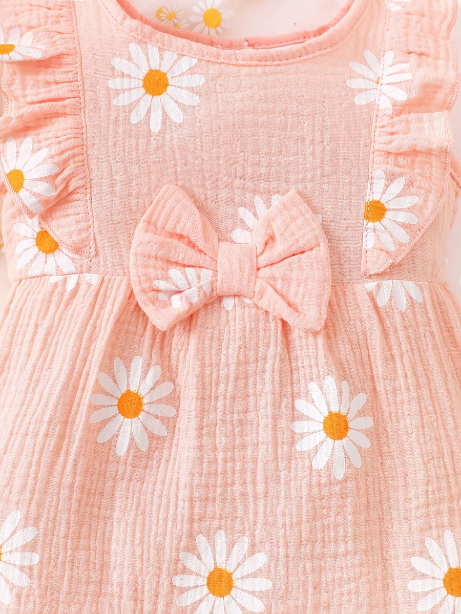 Romper bébé fille été style mignon avec motif petite marguerite — Monptitlou