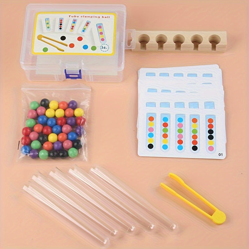 Jeu Éducatif en Bois à 5 Tubes Transparents pour le Tri de Perles, photo 15