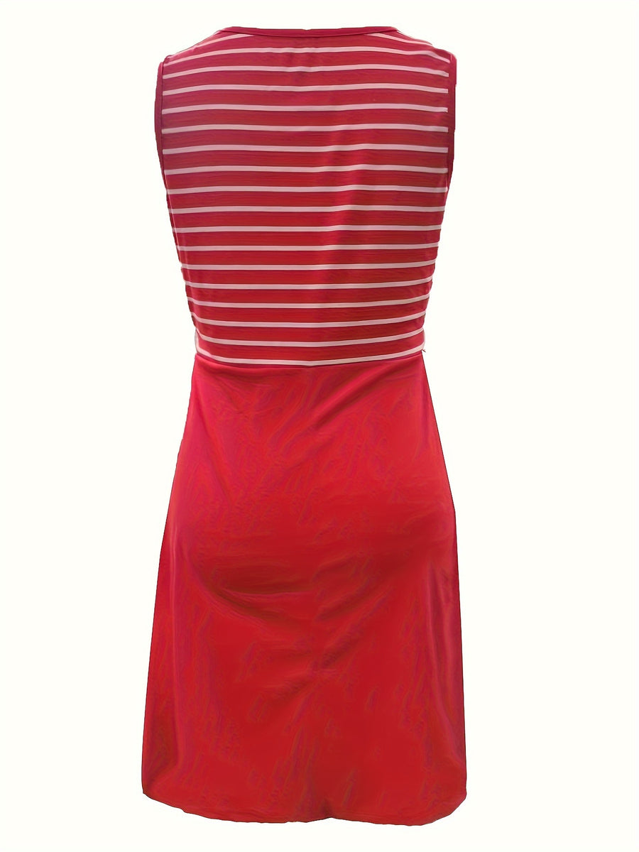 Robe d'allaitement élégante à rayures sans manches pour femmes