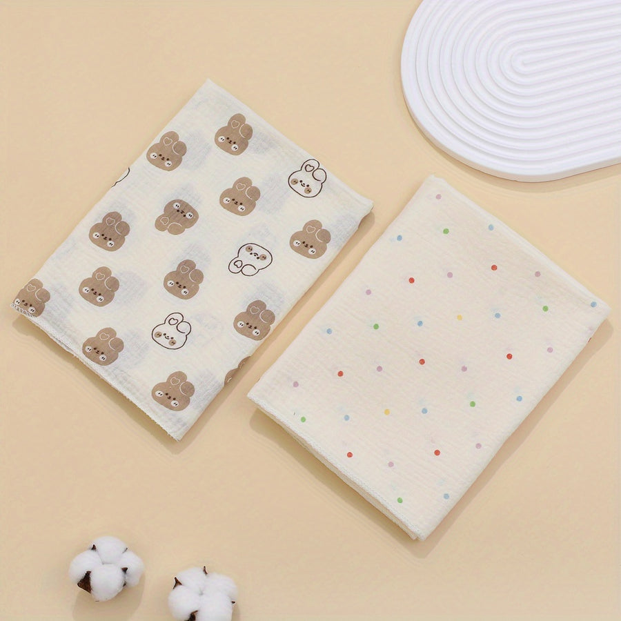 Lot de 2 langes bébé en mousseline de coton — Monptitlou