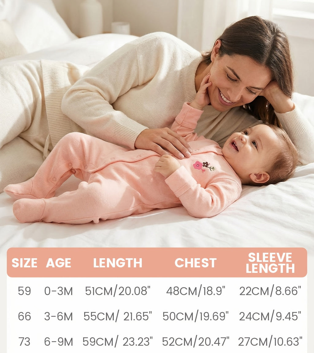 Ensemble 3 pièces pour nouveau-né : combinaison à pressions, body et pantalon | Tenue douce et respirante à manches long