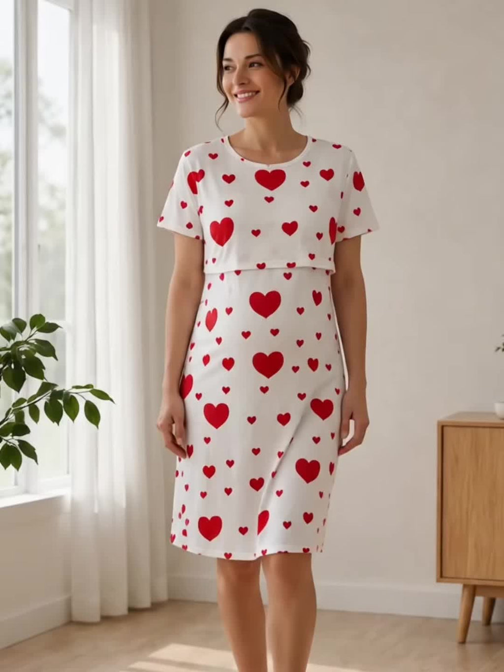 Chemise de nuit de maternité et d'allaitement pour femme — Monptitlou