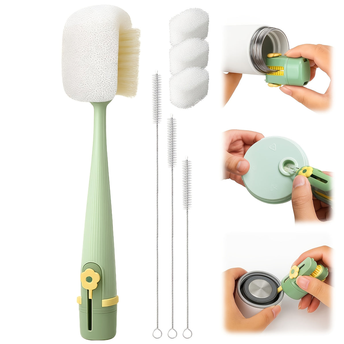 Brosses de nettoyage pour bouteilles d'eau 5-en-1 — Monptitlou Image