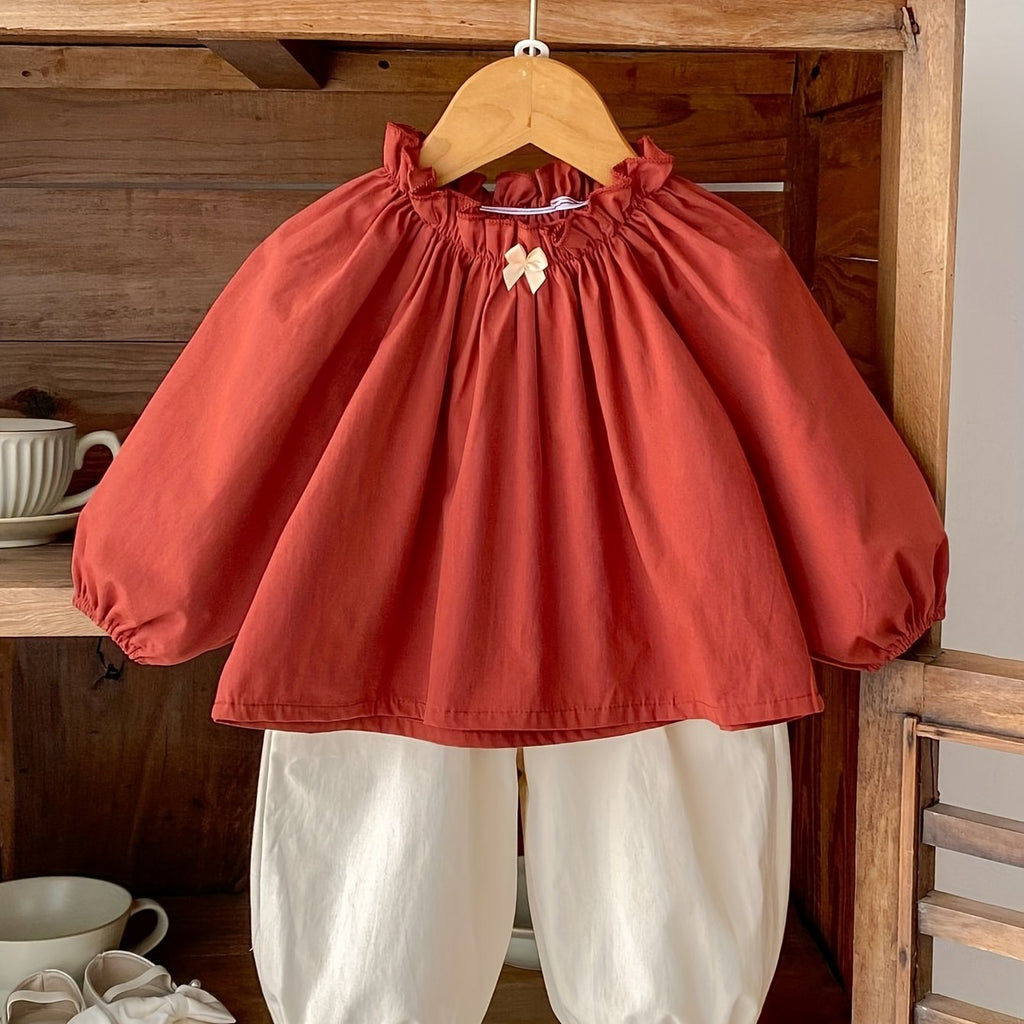 Vêtements bébé fille 0-3 ans col en bois manches longues chemise et — Monptitlou