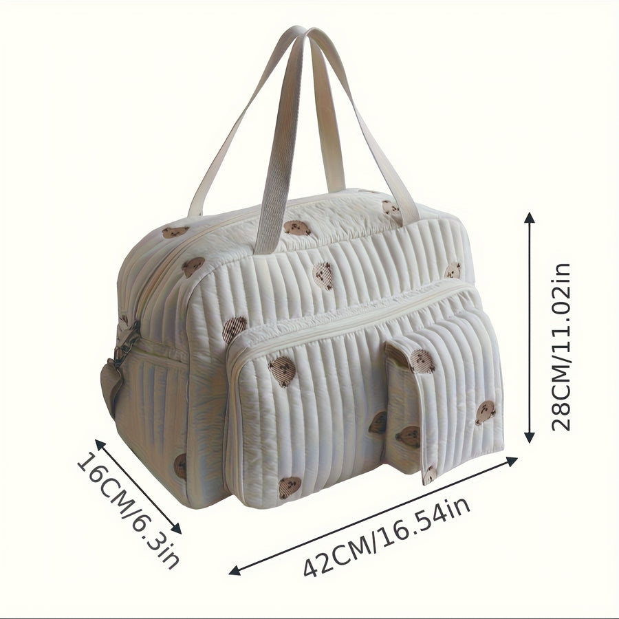 Pochette en tissu ours en peluche brodée floral 2025 — Monptitlou