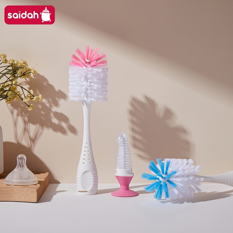 Ensemble de brosses à biberon 2-EN-1 en nylon avec brosse à tétine — Monptitlou
