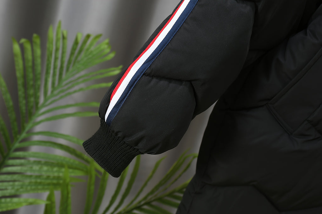 Vêtement d'extérieur d'hiver mi-long rembourré pour garçon — Monptitlou