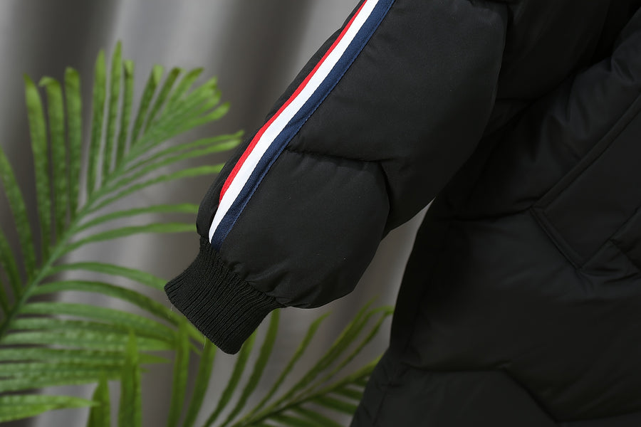 Vêtement d'extérieur d'hiver mi-long rembourré pour garçon — Monptitlou