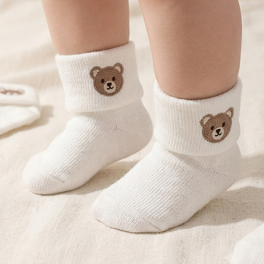 Paires de chaussettes pour bébé, motif ours blanc pur — Monptitlou