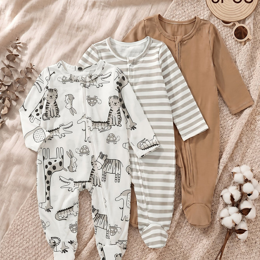 Ensemble de pyjama à pieds manches longues pour bébé nouveau-né — Monptitlou