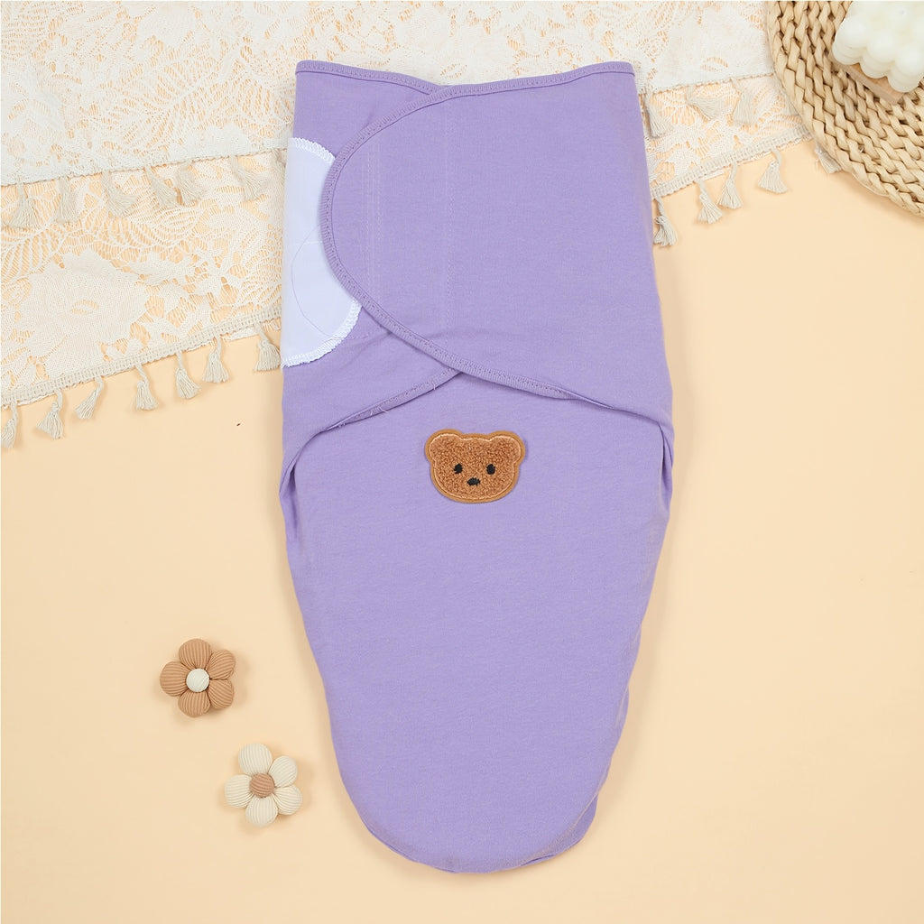 Sac de couchage 1 pièce pour enfant en pur coton avec écusson ours — Monptitlou