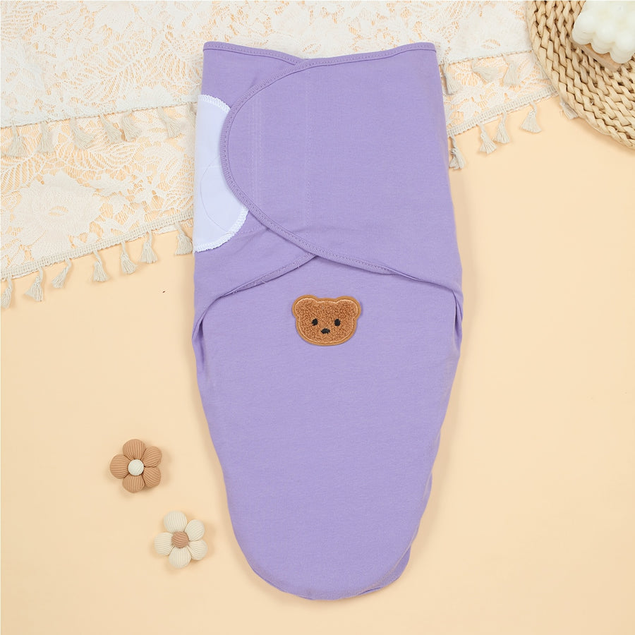 Sac de couchage 1 pièce pour enfant en pur coton avec écusson ours — Monptitlou