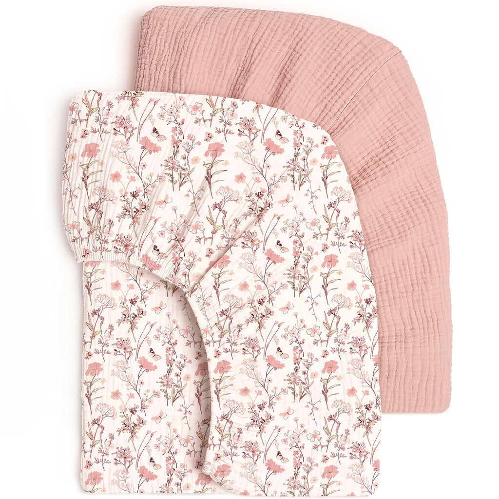 Draps de berceau pour bébé, housse de matelas ajustée confortable et — Monptitlou