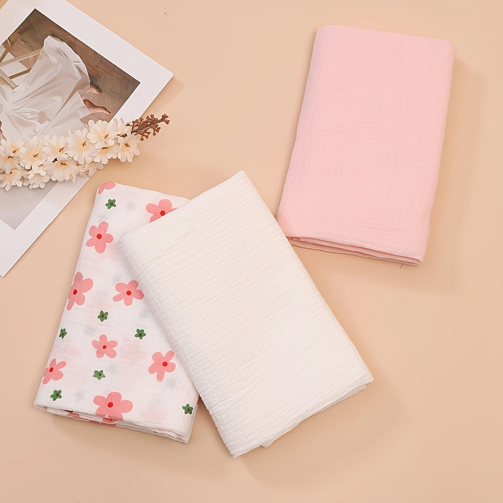 Lot de 3 langes bébé en mousseline respirante — Monptitlou