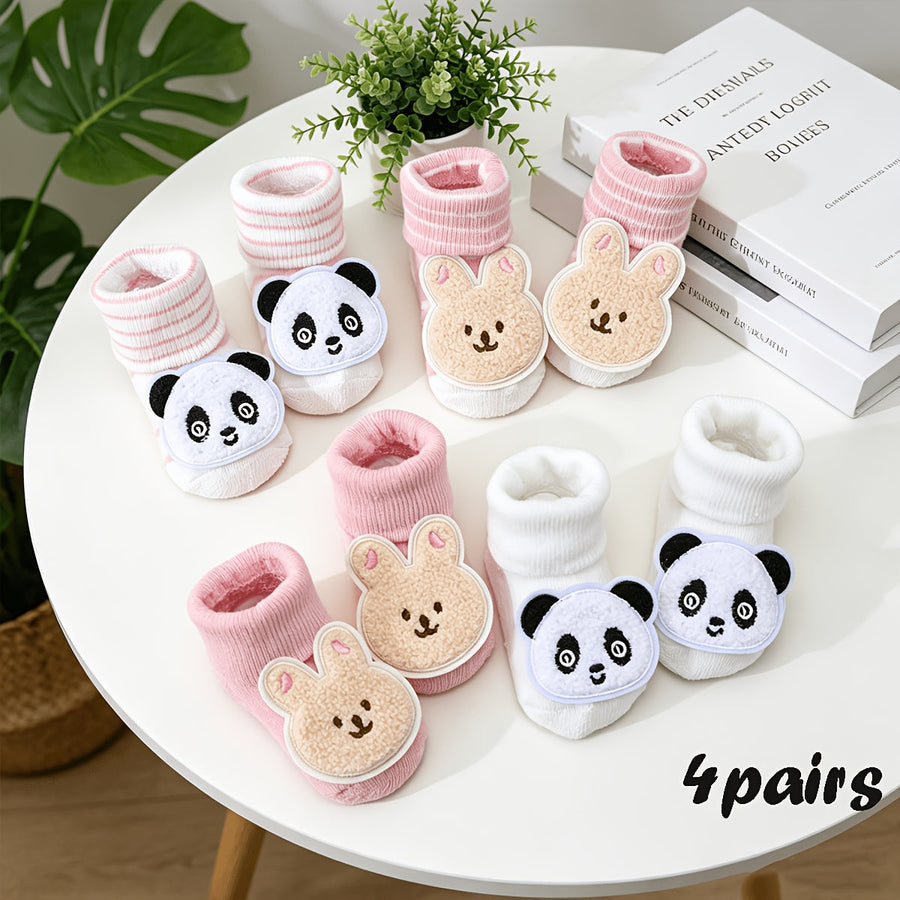4 paires de chaussettes pour filles, adorables et mignonnes — Monptitlou