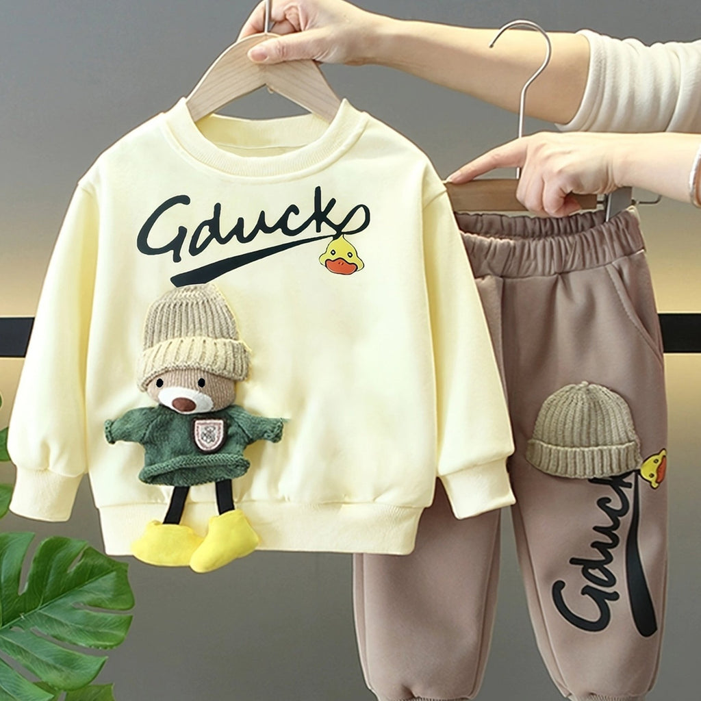 Ensemble sweat à col ras du cou et pantalon long pour garçon — Monptitlou