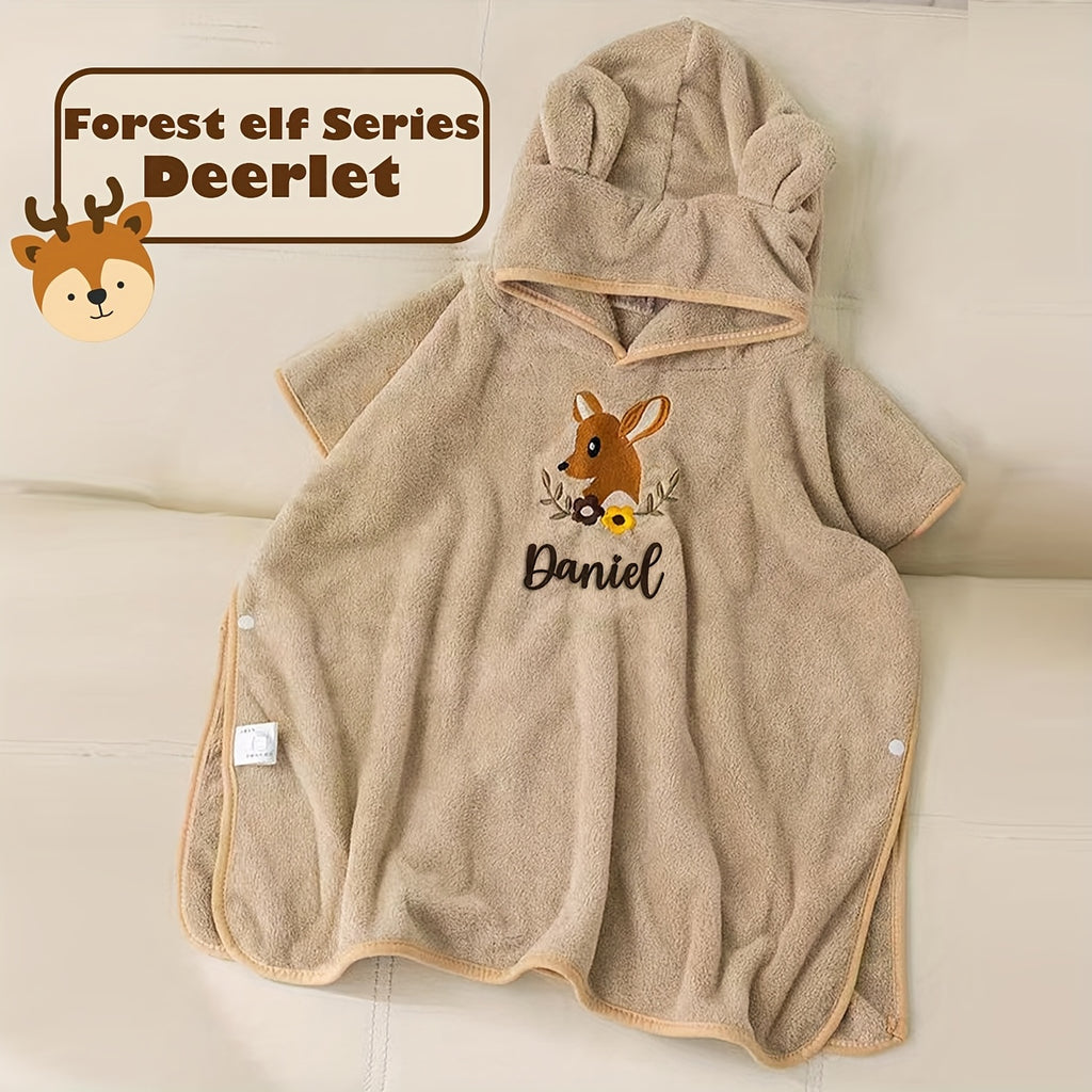 [Cadeau enfants brodé] 1 pc Cape de bain pour tout-petit avec nom brodé — Monptitlou