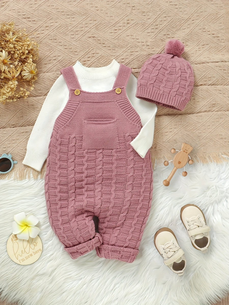 En tricot style vintage pour filles, comprenant un bonnet — Monptitlou