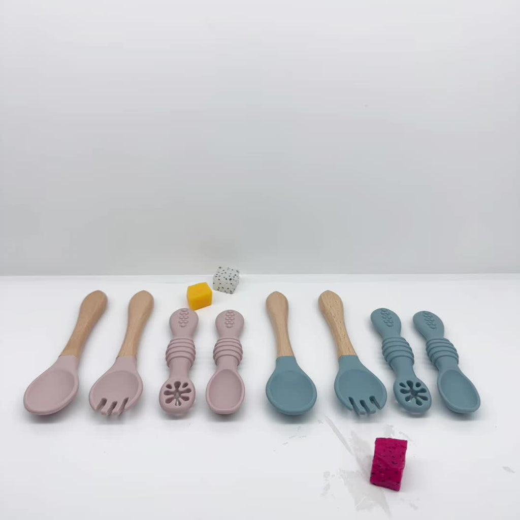 [Ensemble 4 pièces bébé] 4 pièces Ensemble Cuillère et Fourchette en — Monptitlou