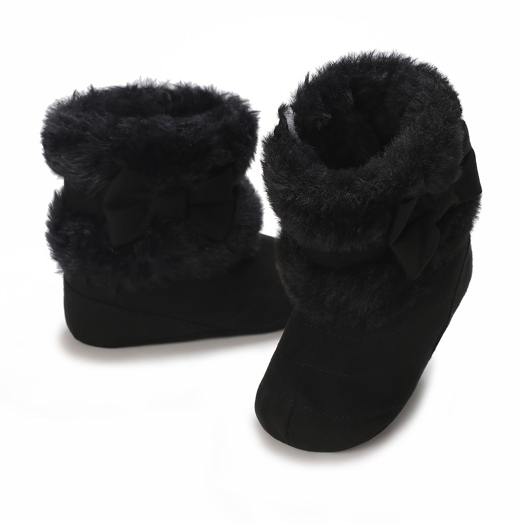 Bottes bébé chaudes hiver polyvalentes mode, avec nœud, 0-1 an — Monptitlou