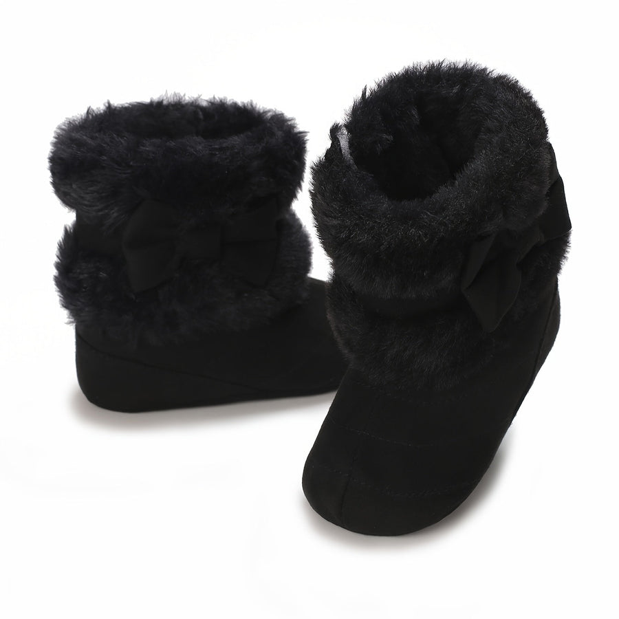 Bottes bébé chaudes hiver polyvalentes mode, avec nœud, 0-1 an — Monptitlou