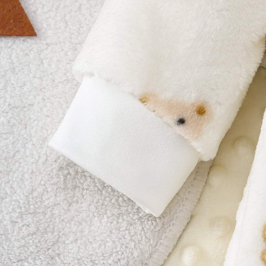 Ours Étoile Manches Longues Flanelle Polaire Fermeture Éclair Double — Monptitlou