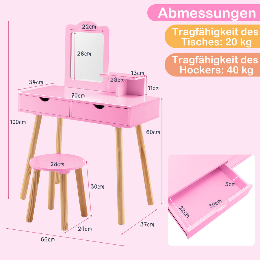 Ensemble de coiffeuse double usage pour enfants — Monptitlou