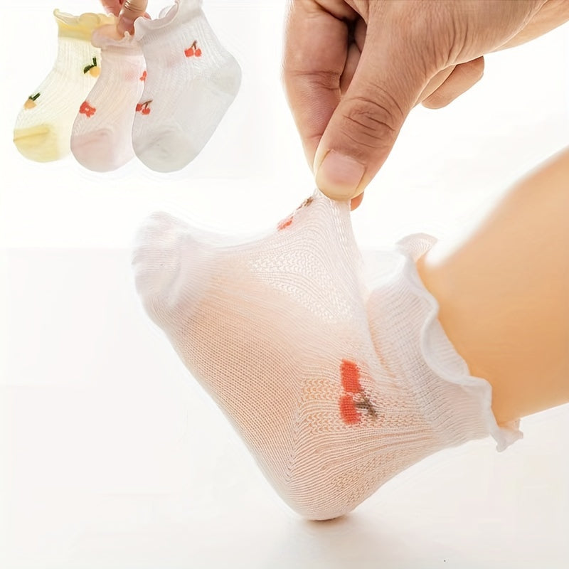5 paires ou 3 paires de chaussettes princesse en maille fine pour bébé — Monptitlou