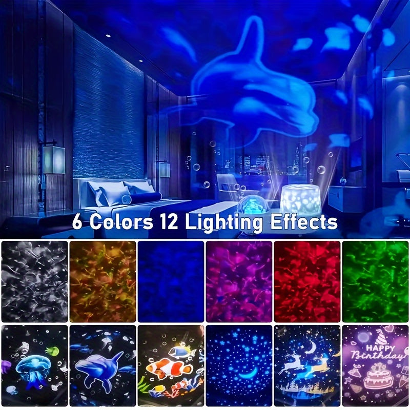 1 projecteur décoratif océan - lumière nocturne décorative avec effet — Monptitlou