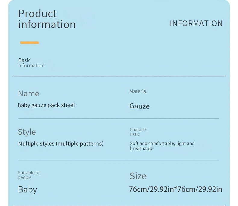 Lot de 2 langes bébé en double gaze absorbante — Monptitlou