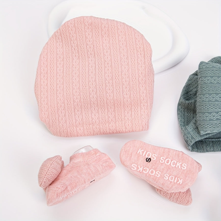 /Set Bonnets & Chaussettes pour Bébé avec Grands Nœuds Pompon — Monptitlou