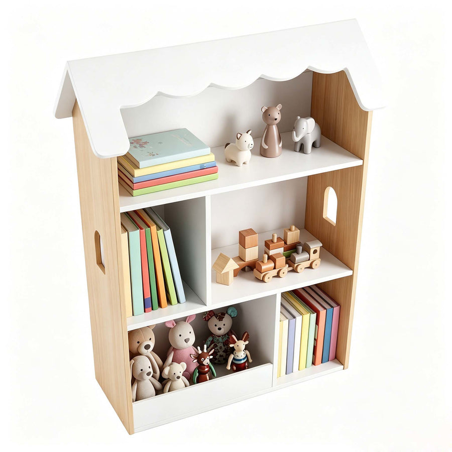 Étagère à livres pour enfants en forme de maison — Monptitlou
